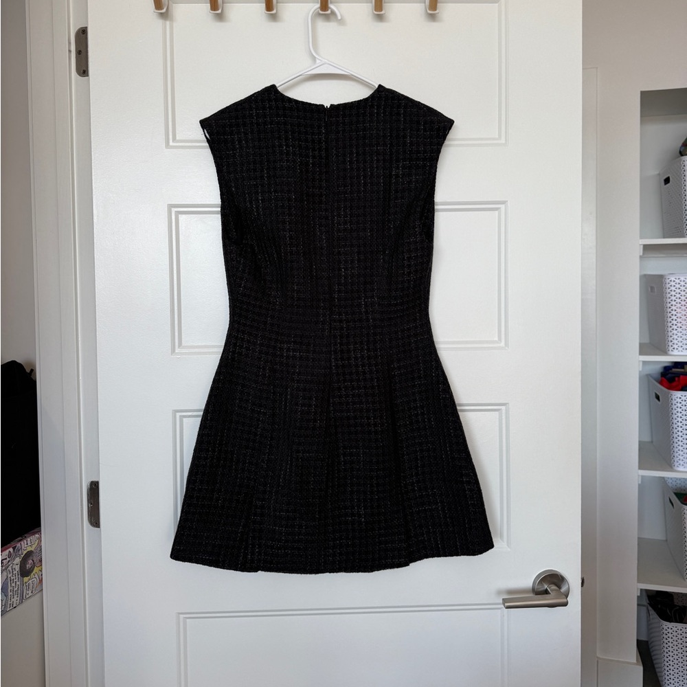 Black Mini Dress with Deep V Neck - Picture 9 of 10